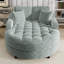 Chaise longue en chenille rembourrée avec coussins et siège capitonné-299999668