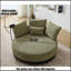 Fauteuil pivotant surdimensionné confortable avec support de téléphone réglable et revêtement en polyester pour la détente