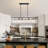 6-Light Dimmable Kitchen Island Pendant Rectangle Chandelier