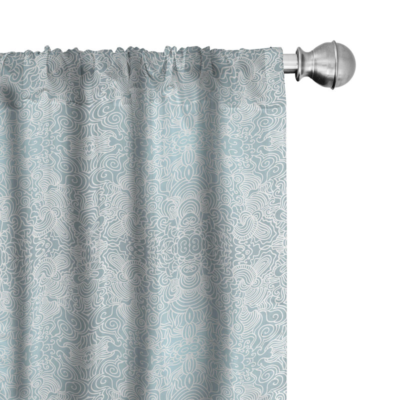 Floral Semi-Sheer Rod Pocket Curtain Panels, 28" x 63"