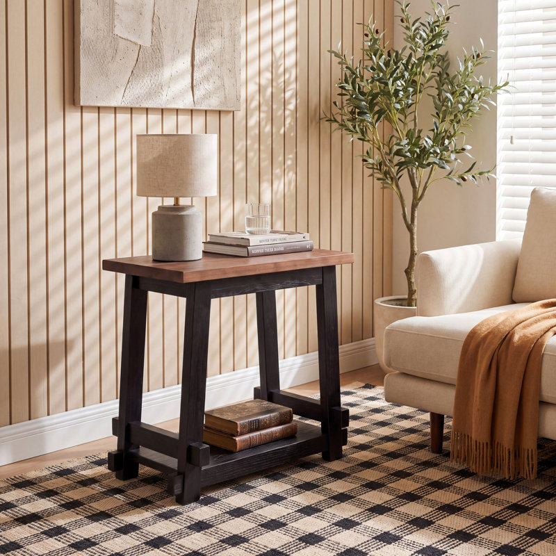 Table d'appoint en bois massif avec rangement, Simple