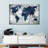 Deep Blue World Map Canvas Print-92497065