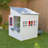 Modern Outdoor Wooden Playhouse with Picnic Table, Mailbox & Outdoor Grill - White