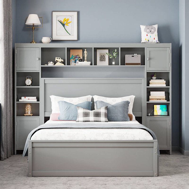 Elko Platform Storage Bed, Queen, Gray