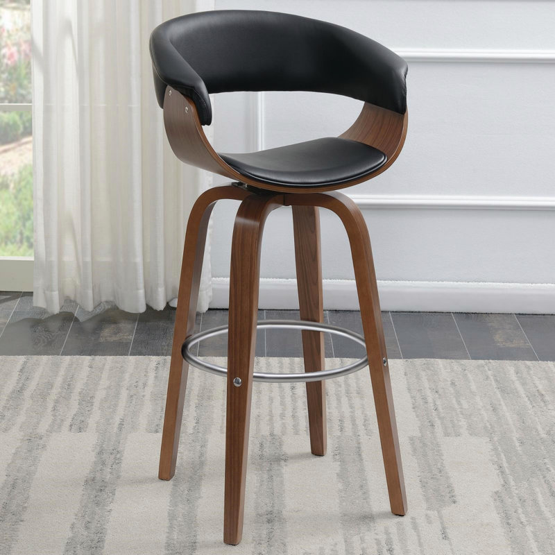 Tabouret tournant noyer et écru, Noir, noir, noir, noir