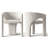 Modern Upholstered Arm Dining Chairs With Curved Frame