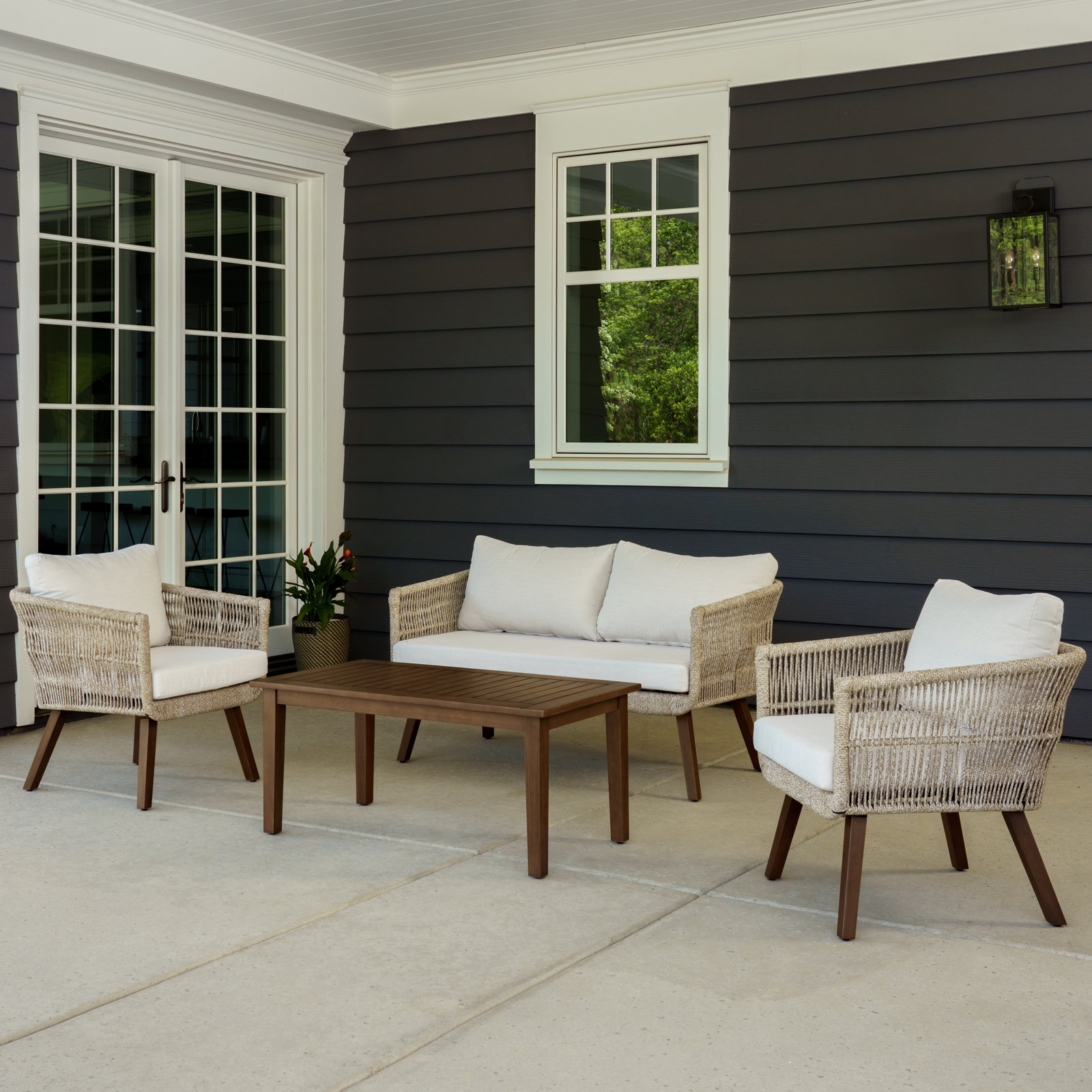 Gordon 4 - Person Eucalyptus Patio Seating Group