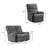 Niven 2-Piece Modern Comfort Living Room Set With Manual Reclining Loveseat And Power Recliner With USB