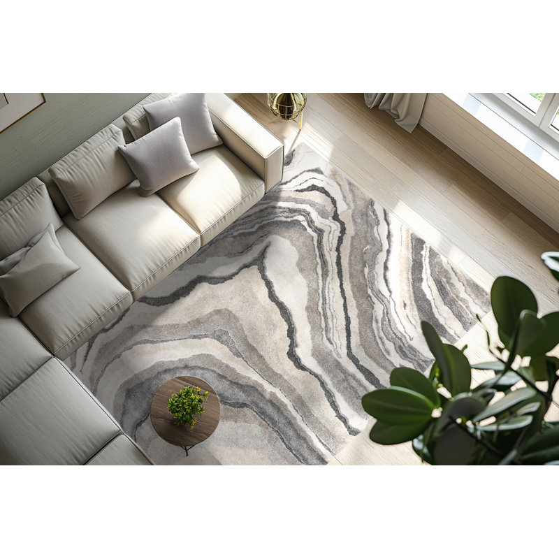 Dashawn Abstract Area Rug, Rectangle 80 x 150cm