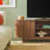 Dragelin Modern Reeded TV Stand with Open Storage