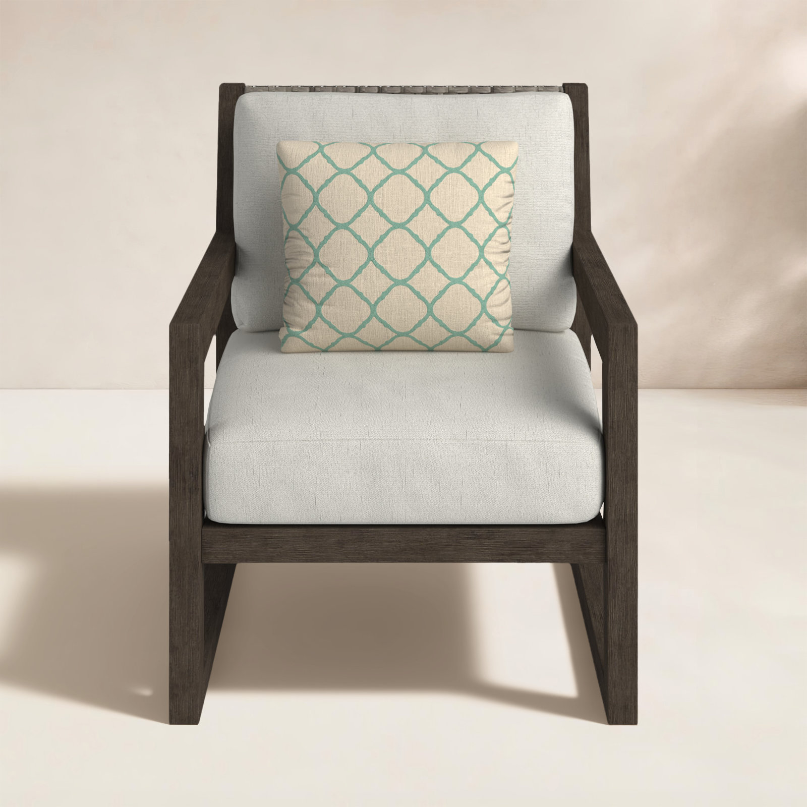 Acacia Patio Lounge Chair, Light Gray/Espresso Brown