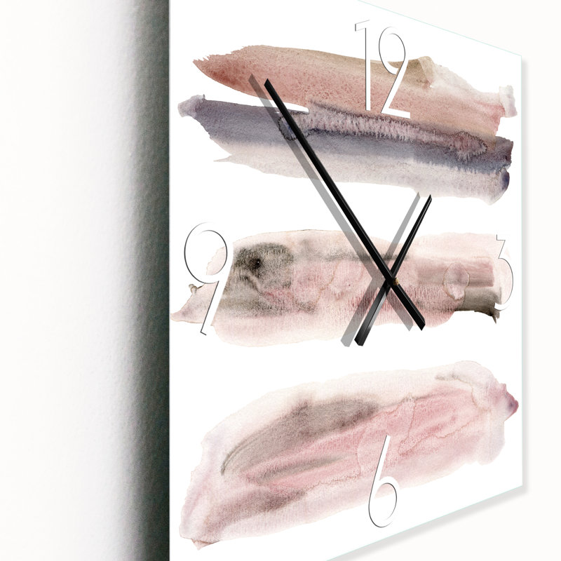 Horloge murale nuages avec taches beige II, Très grand