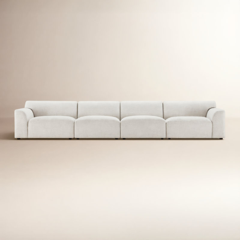 Morell 4-Piece 164" Upholstered Sofa, Nathan Wheat Tweed