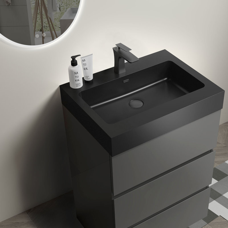 24'' Single Bathroom Vanity with Plastic Top