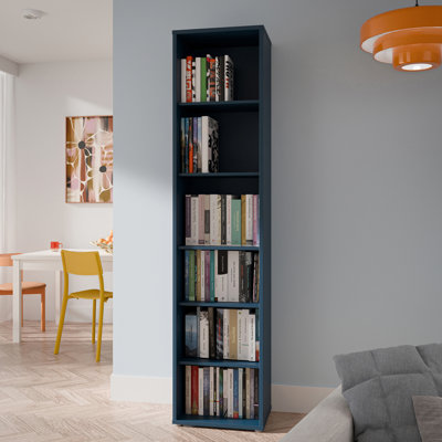 Chadwic Modern minimalistic shelf unit with 6 open shelves, bookshelf, engineered wood, 49.8 cm W x 214.3 cm H x 34.9 cm D
