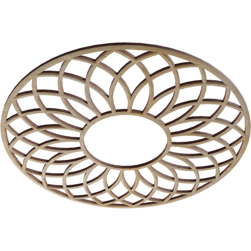 Médaillon de plafond 16 pi x 16 po x P 5 1/2 po x P 1/4 po Cannes, H 16 po x l 16 po x P 0,25 po, Bouleau