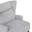 Fauteuil à oreilles contemporain gris, revêtement en chenille, structure décorative, structure en contreplaqué-562815344