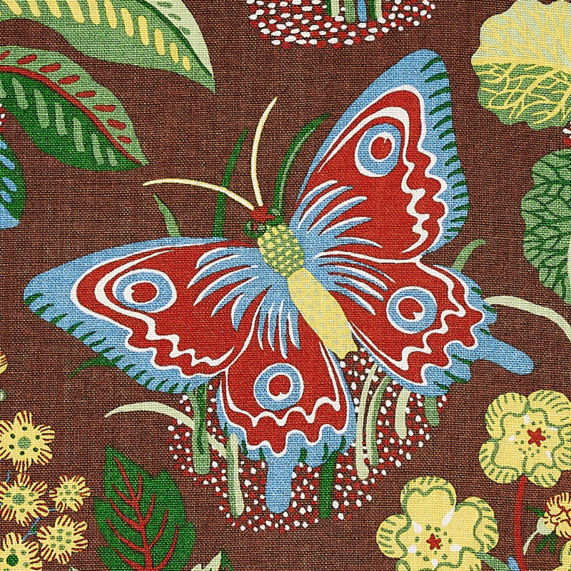 Tissu papillon exotique, Brun