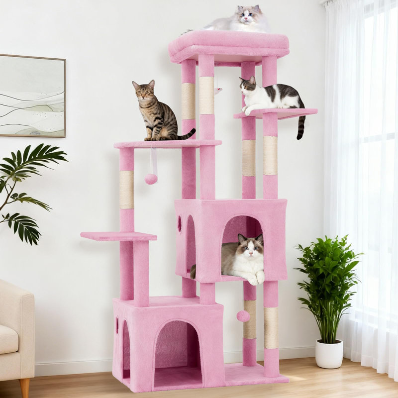 Arbre à chat 61 po H pour chat à l'intérieur, Pink