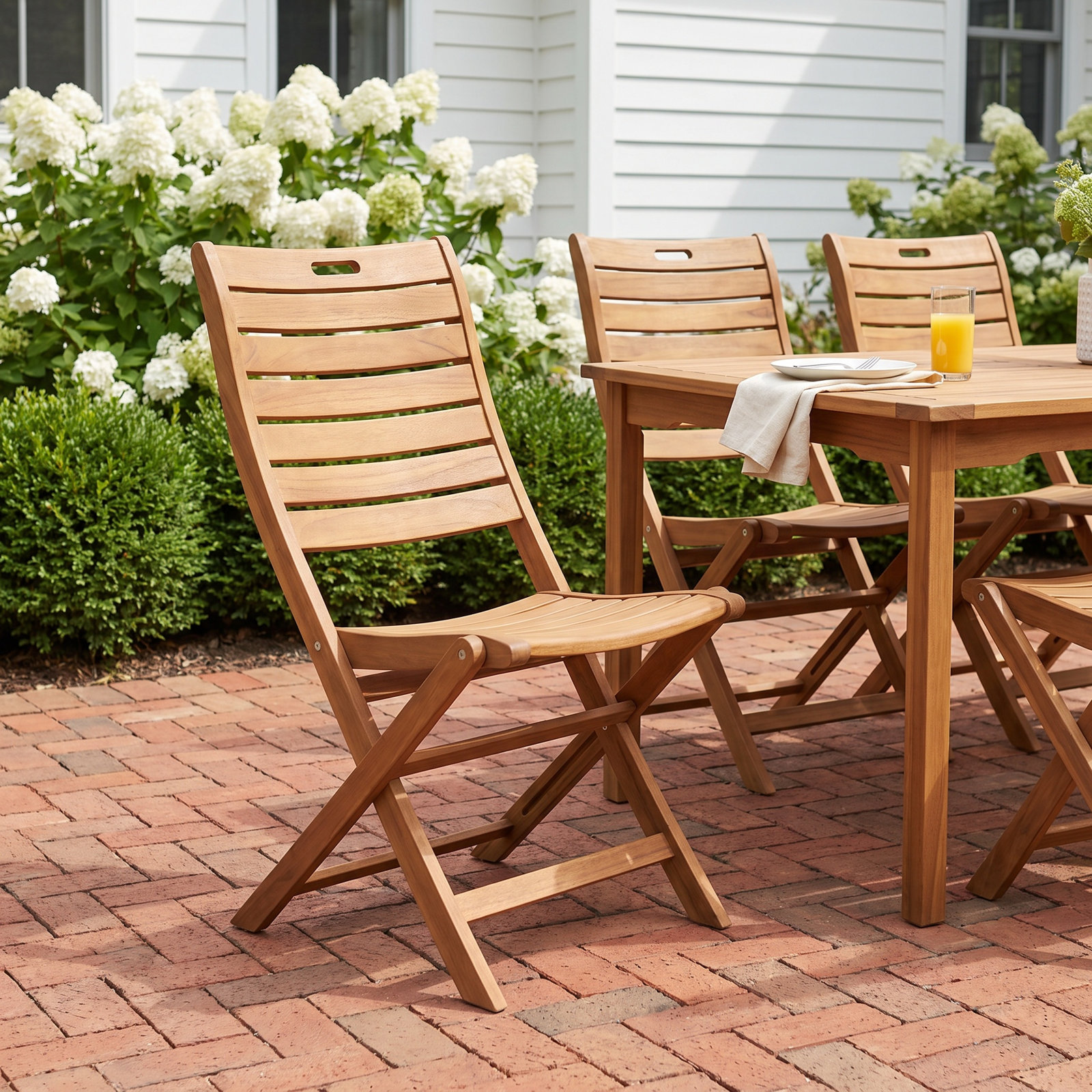 Kinsler Eucalyptus Outdoor Dining Side Chair, Brown