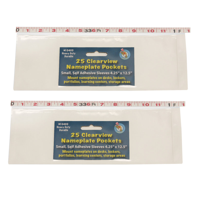 Clear Self-Adhesive Small Name Plate Pocket Bundle