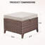 Ensemble de repose-pieds d'extérieur en osier pour patio - 2 pièces repose-pieds en rotin avec coussins épais (ensemble de 2)-254305088