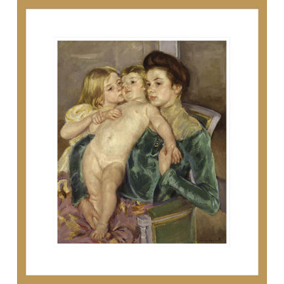 «The Caress» par Mary Cassatt, impression giclée sur cadre