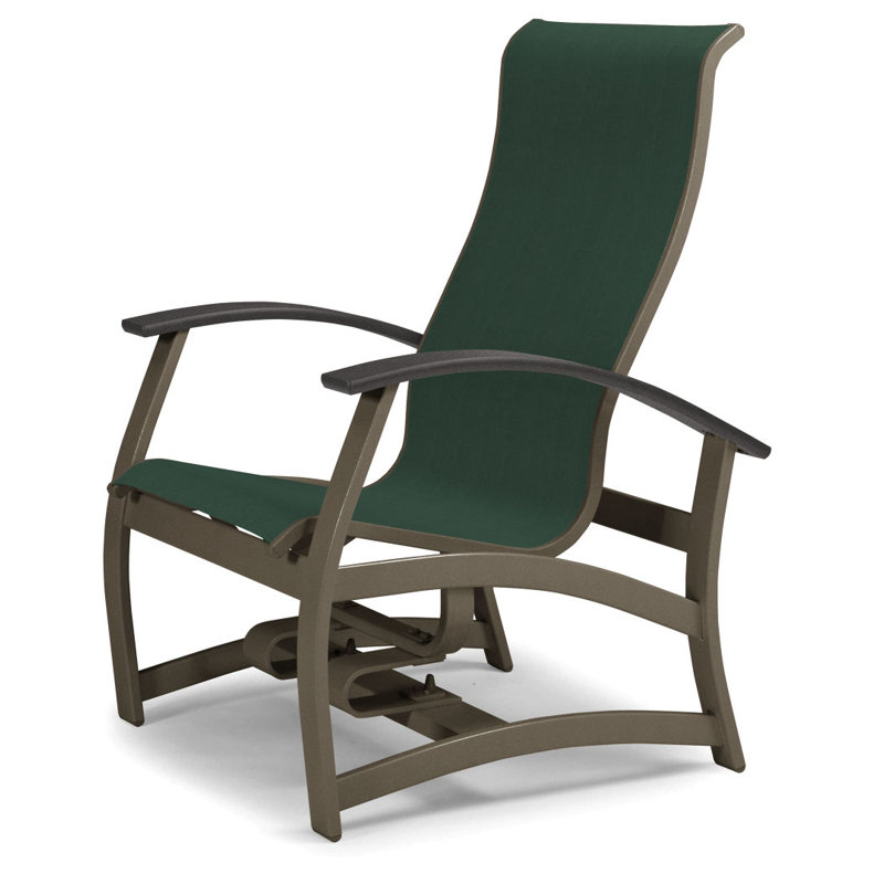 Askar Swivel Powder Coated Aluminum Outdoor Lounge Chair, Classic Graphite P30, Textured Beachwood