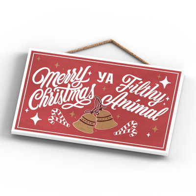 Filthy Animal Christmas Wooden Plaque Vivid Squid Wholesale Wall Décor
