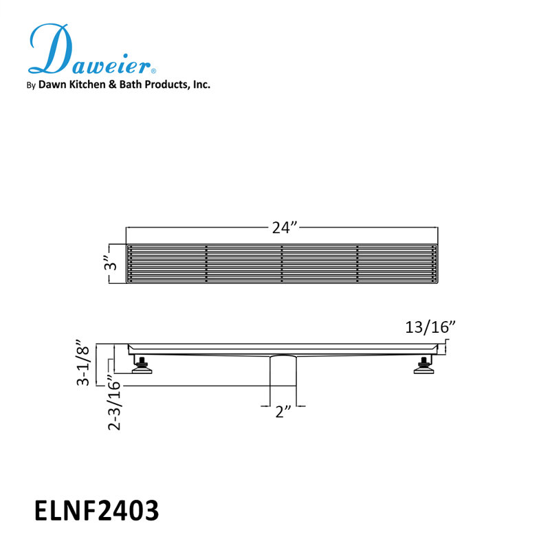 24 Inch Long Stainless Steel  Linear Floor Shower Drain