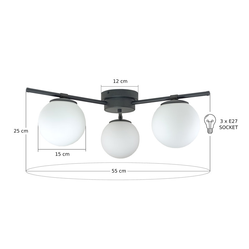 Apeks 3-light Flush Mount, White