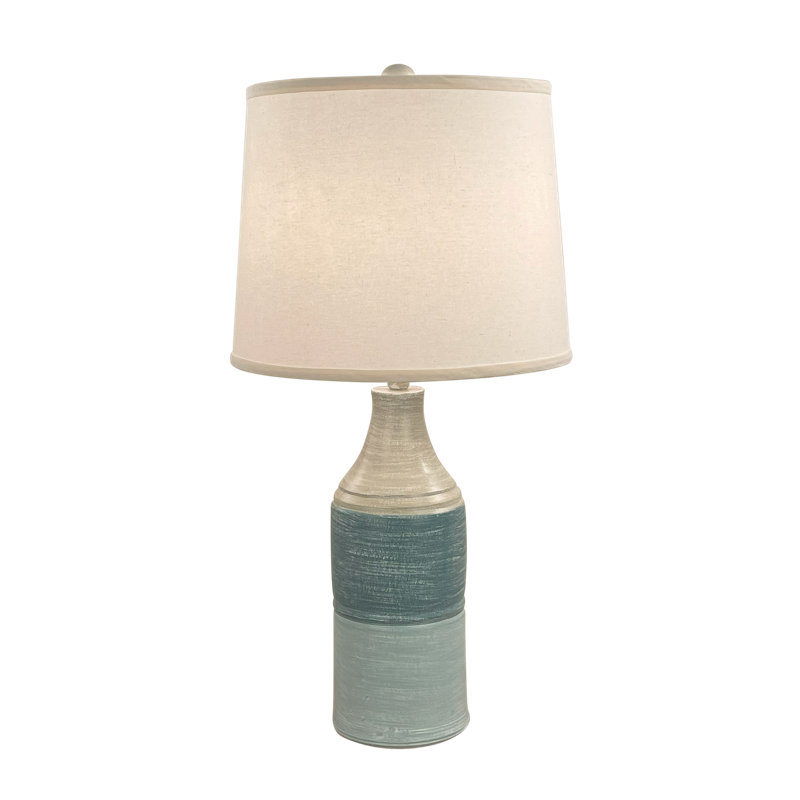 Lampe de table Deundrea, Bleu marine clair / gris