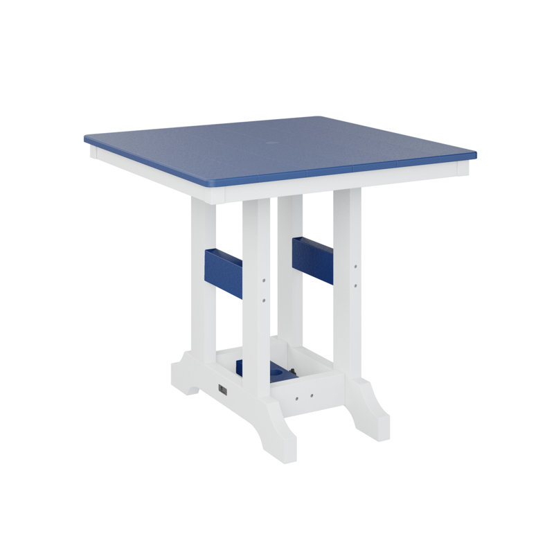 Table de salle à manger à hauteur de comptoir 33 po Berlin, Bleu pacifique, H 35,5 po x l 33 po x P 33 po