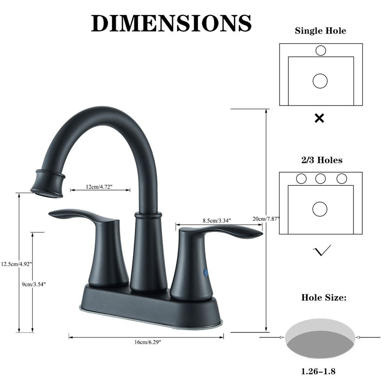Robinet de lavabo vasque avec bonde, Noir mat