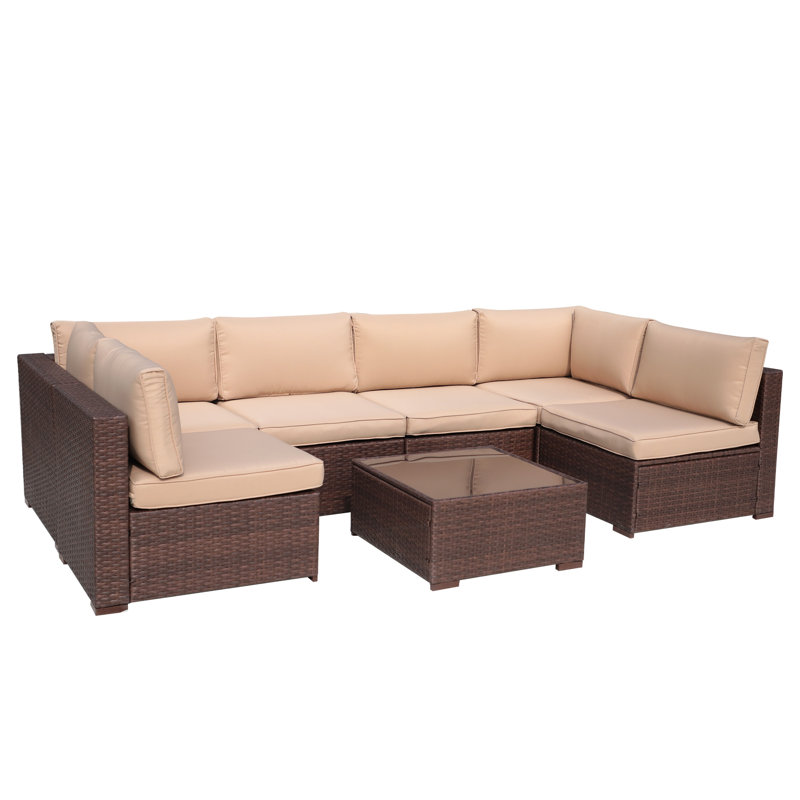 Ensemble de conversation avec coussins Azlyn, Beige, Non, Brun