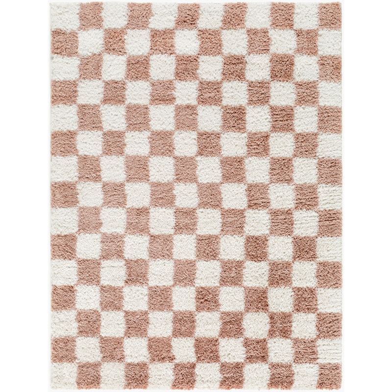 Tapis tissé à la machine République Tchéque, Rectangle 7 pi 10 po x 10 pi, Rose cendré / ivoire / blanc cassé