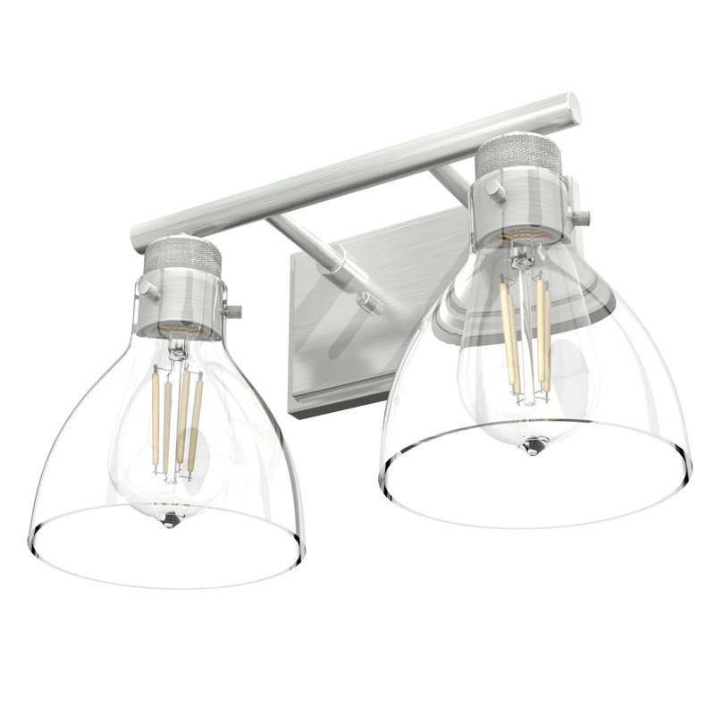 Brushed Nickel Dual Glass Shade Outdoor Vanity Light