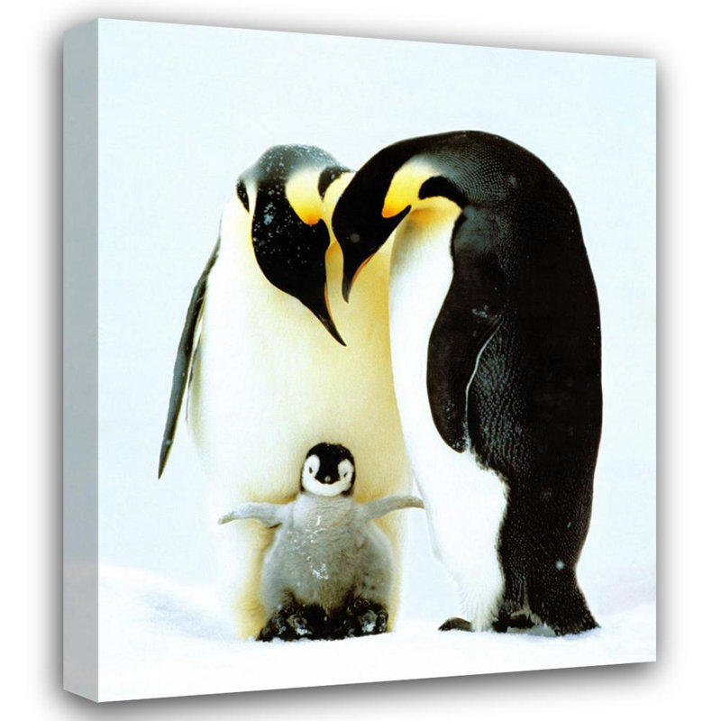 Famille de pingouins, H 34 po x l 28 po