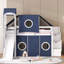 Lit mezzanine simple avec tente et tour - Durable Peu encombrant, bleu-897813100-897813099