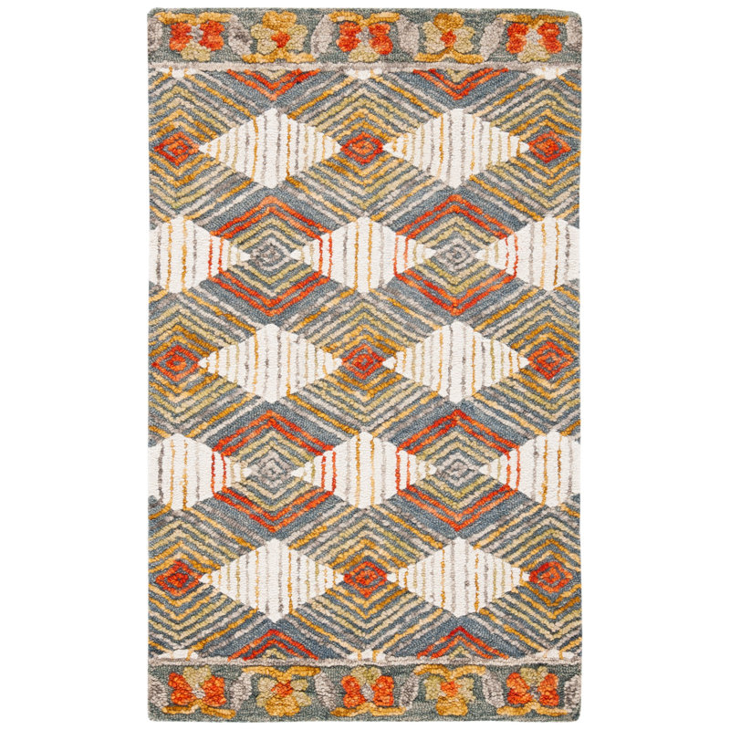 Garbutt Hand Tufted Wool And Cotton Geometric Rug, Rectangle 3' x 5'