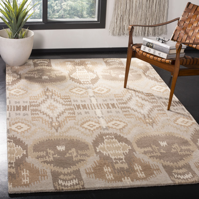 Tapis ikat en laine touffeté à la main Kouerga bHand, Rectangle 8 pi x 10 pi