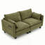 Canapé moderne en chenille vert moderne, canapé compact à 2 places avec deux ports de chargement USB et poches latérales, petit canapé pour chambre, bureau, appartement.-131141844