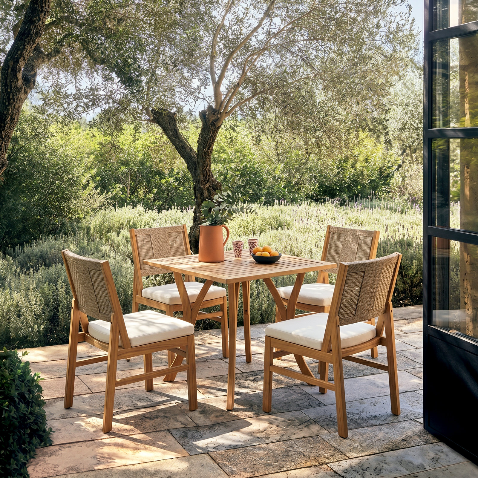 Allman 32" Acacia Patio Dining Set