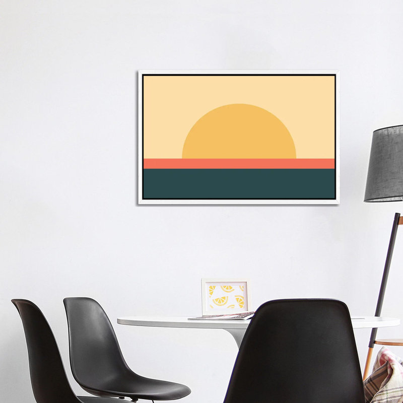 Print on Canvas, White Framed, 101.6 cm H x 66.04 cm W, Orange/Tan/Cream