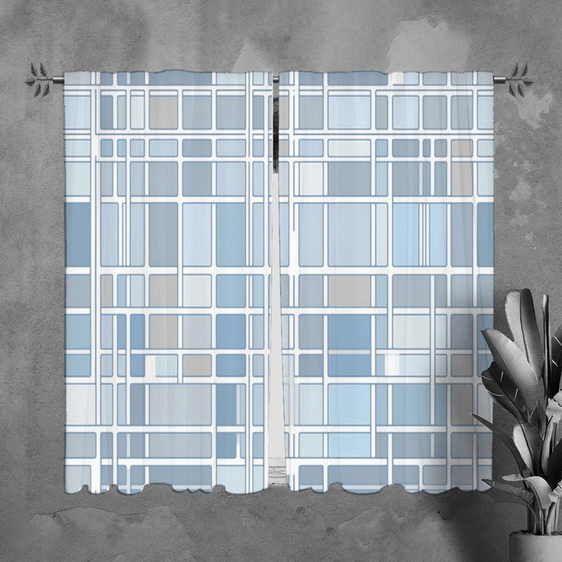 Rideaux de fenêtre Mondrian, H 61 po x l 20 po