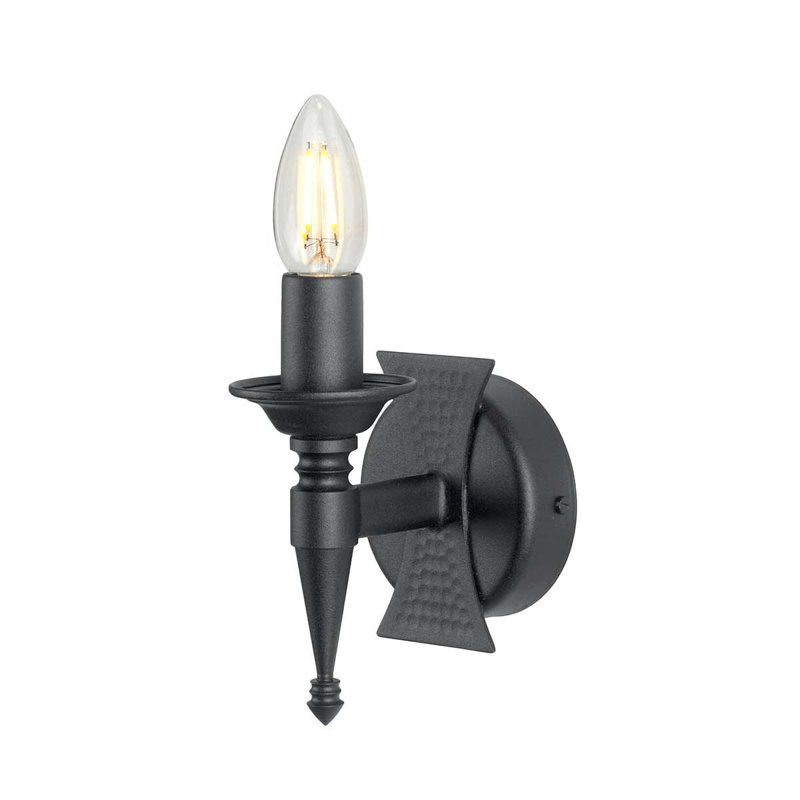 Voight Candle Wall Light, Black