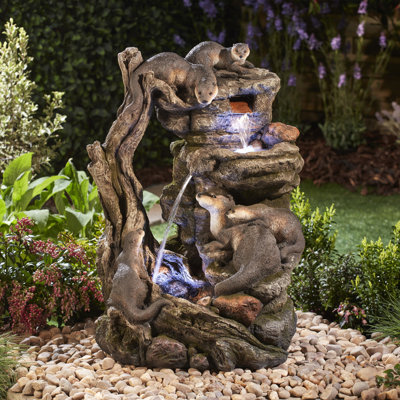 Nolia Weather Resistant Sculptural Fountain with Light