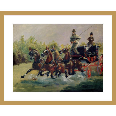 Alphonse de Toulouse-Lautrec-Monfa (1838-1913) Driving his Mail-Coach in Nice by Henri de Toulouse-Lautrec -Framed Giclee Print