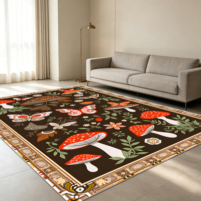 Tapis de salon pour salon de jardin et papillon de 1 pièce, doux et confortables, convenant à toutes les saisons, faciles à entretenir, tapis de sol intérieur lavable à la machine, sous la ferme pour la chambre à coucher, la salle à manger, le bureau, le couloir, le patio
