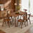 Sierra Rectangular Solid Wood Dining Table Set for 6, Compact Space Design-729284741-728162860
